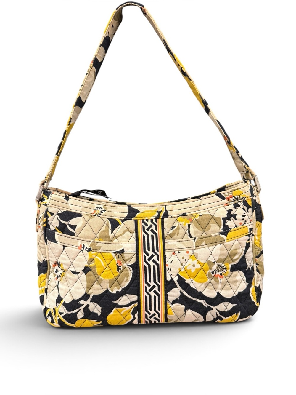 Vera Bradley Cassidy Dogwood Shoulder‎ Bag Yellow Black White